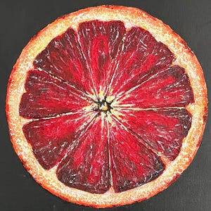 Citrus Eclipse – Original Textured Acrylic Painting (12x12 in)