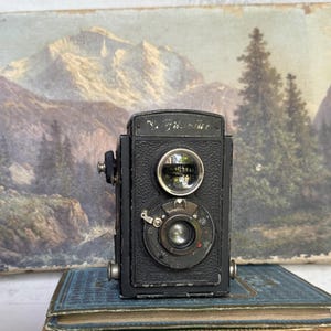 Appareil photo vintage Brillant TLR - Reflex allemand à double objectif - Photographie décorative à collectionner