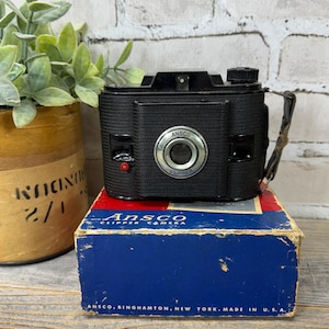 Ansco Clipper Camera in the Original Box, 1940&#39;s Camera Photography- Photo Prop Collectible