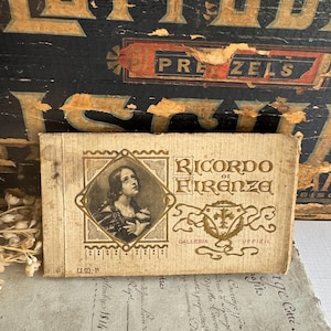 Antique Italian Art Book, Ricordo di Firenze Galleria Uffizi, Souvenir with Old Master Prints