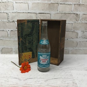 Vintage Bottle- Canada Dry Club Soda Teal and Red Design- Collectible Bottle