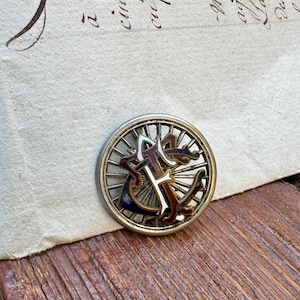 Touring Club of France Pin, Early 1900&#39;s, TCF, Enamel Red, Blue, White with Spoke Design, Lapel Pin, Collectible