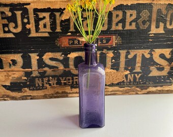 Vintage Purple Bottle - Johnson's Chill and Fever Tonic Antique Bottle- Collectible Quack Medicine- Savannah, GA