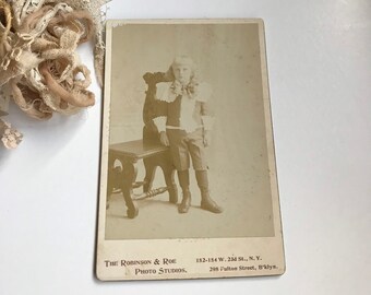 Vintage PHOTO- Handsome Young Boy in Knickers- Sepia Toned Photographs Portraits- Paper Ephemera