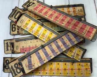 French Betting Race Ticket Holder (1) Typography- Numbers 200 Tickets- Scrapbooking Collage- Mixed Media Supplies