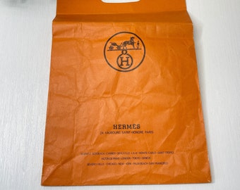 Vintage Hermés Bag from France 20" x 11" Paris Genuine Designer Orange with Black Lettering
