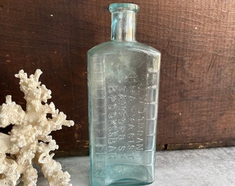 Antique Pharmacist Bottle Aqua- Seafoam Blue Green Medical- Pharmacy- Apothecary Bottle