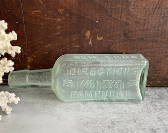 Antique Skin & Hair Bottle- Embossed Lettering- Barry's New York- Unusual Bottle- Tricopherous