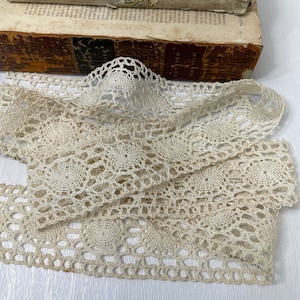 Antike Spitze Handmade 1,5 m - Nähcreme Off White Vintage Fabrics and Notions