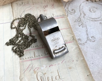vintage New Santa Claus whistle with strap Old Stock 50s