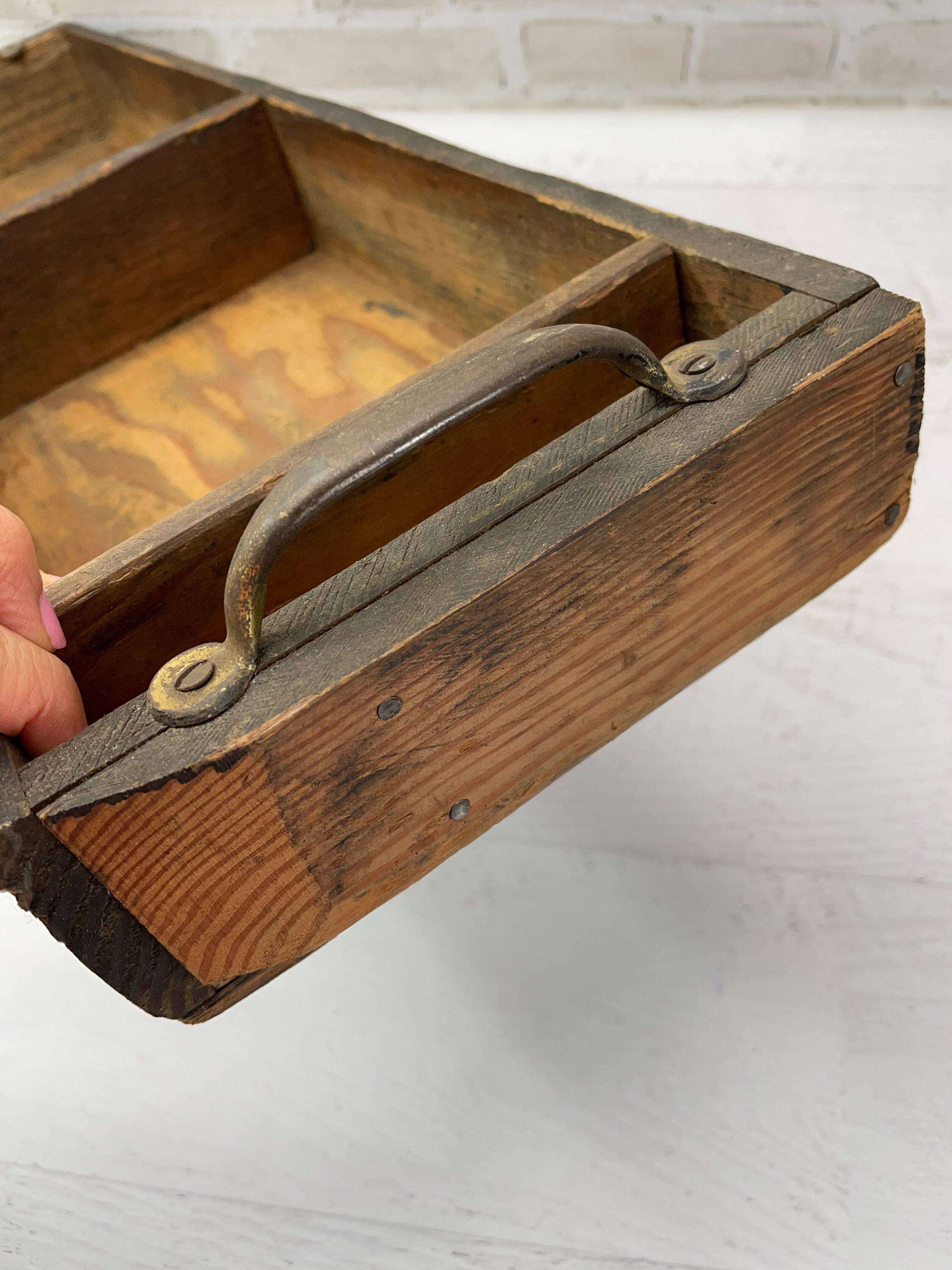 Vintage Holz Schubladenkiste Primitives Holz lange schmale | Etsy