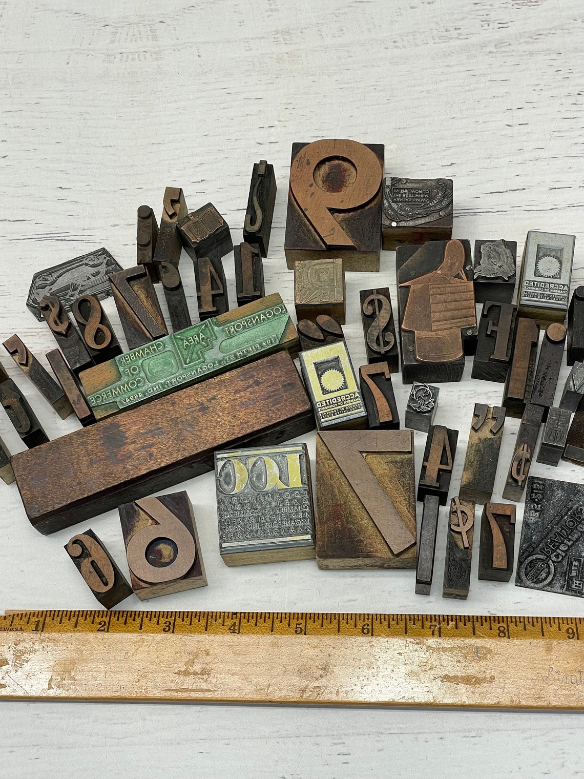 Vintage Printer Blocks 48 Wooden Number Block Steampunk Etsy