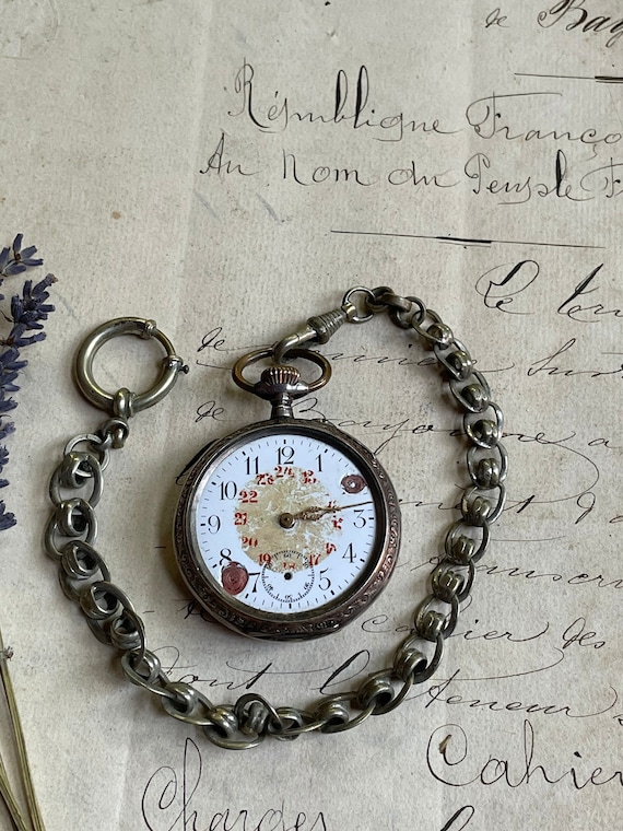 Remontoir Pocket Watch 800 Sterling Silver 6 Rubis With Etsy