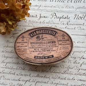 Récipient français ancien, boîte à bougies en carton, Paris, Fabrique à la gare, éphémères vintage