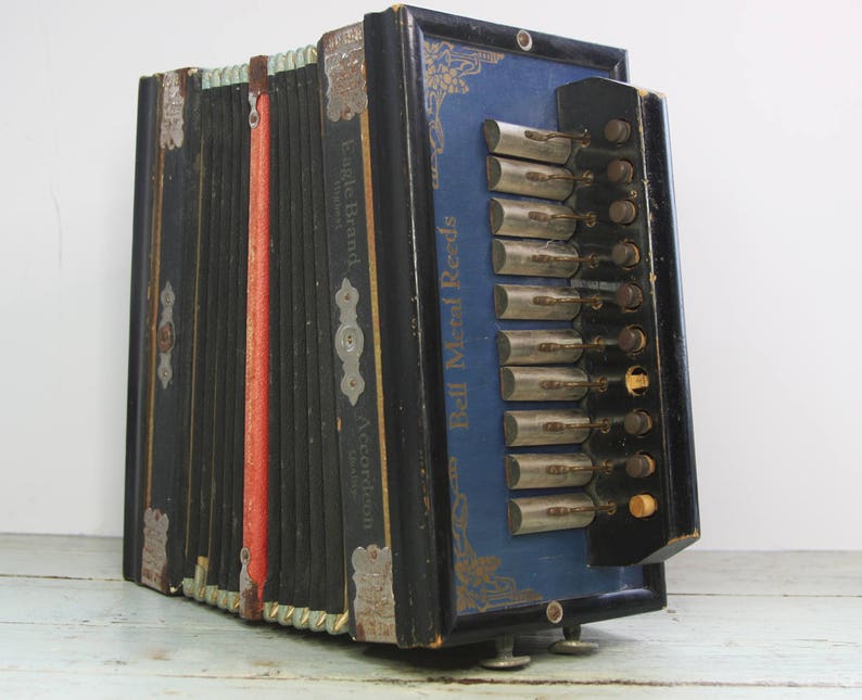 Vintage Eagle Brand ACCORDION Made in Germany Bell Metal Etsy