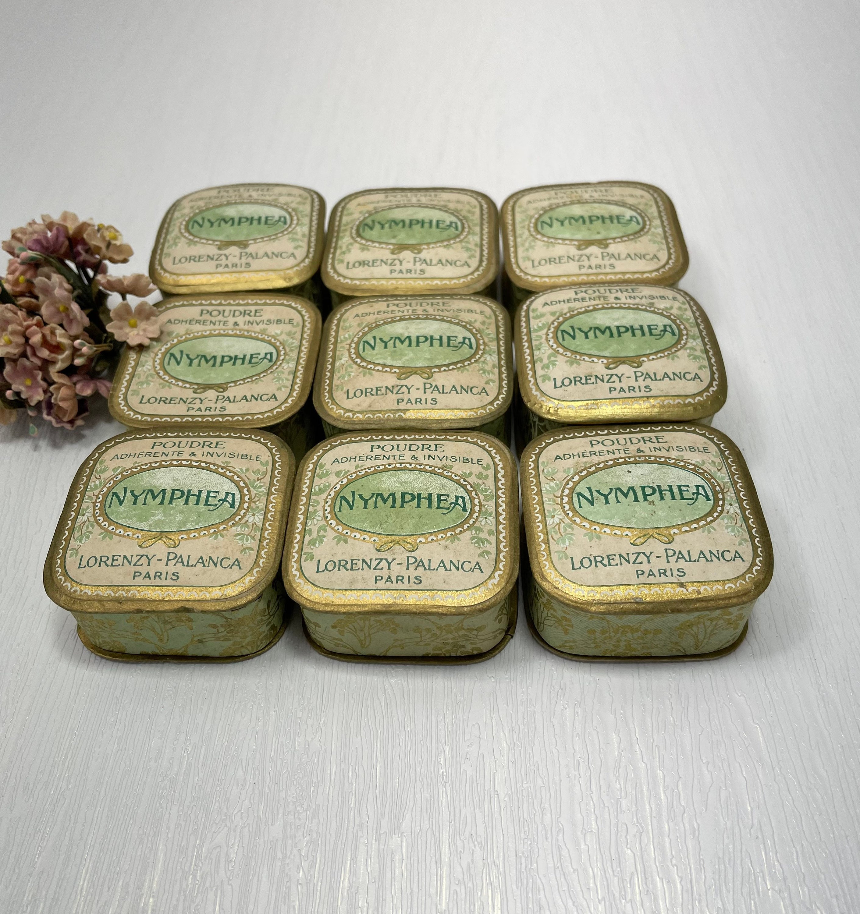 フランスアンティーク NYMPHEA パウダーボックス 2個セット