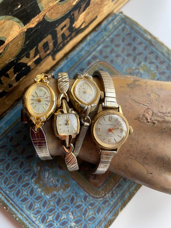 Vintage Wristwatches (4) Elgin, Caravelle, Lucerne