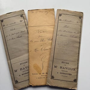 Antichi documenti notarili francesi, manoscritti legali del XIX e inizio XX secolo, documenti effimeri su carta manoscritti dalla Francia