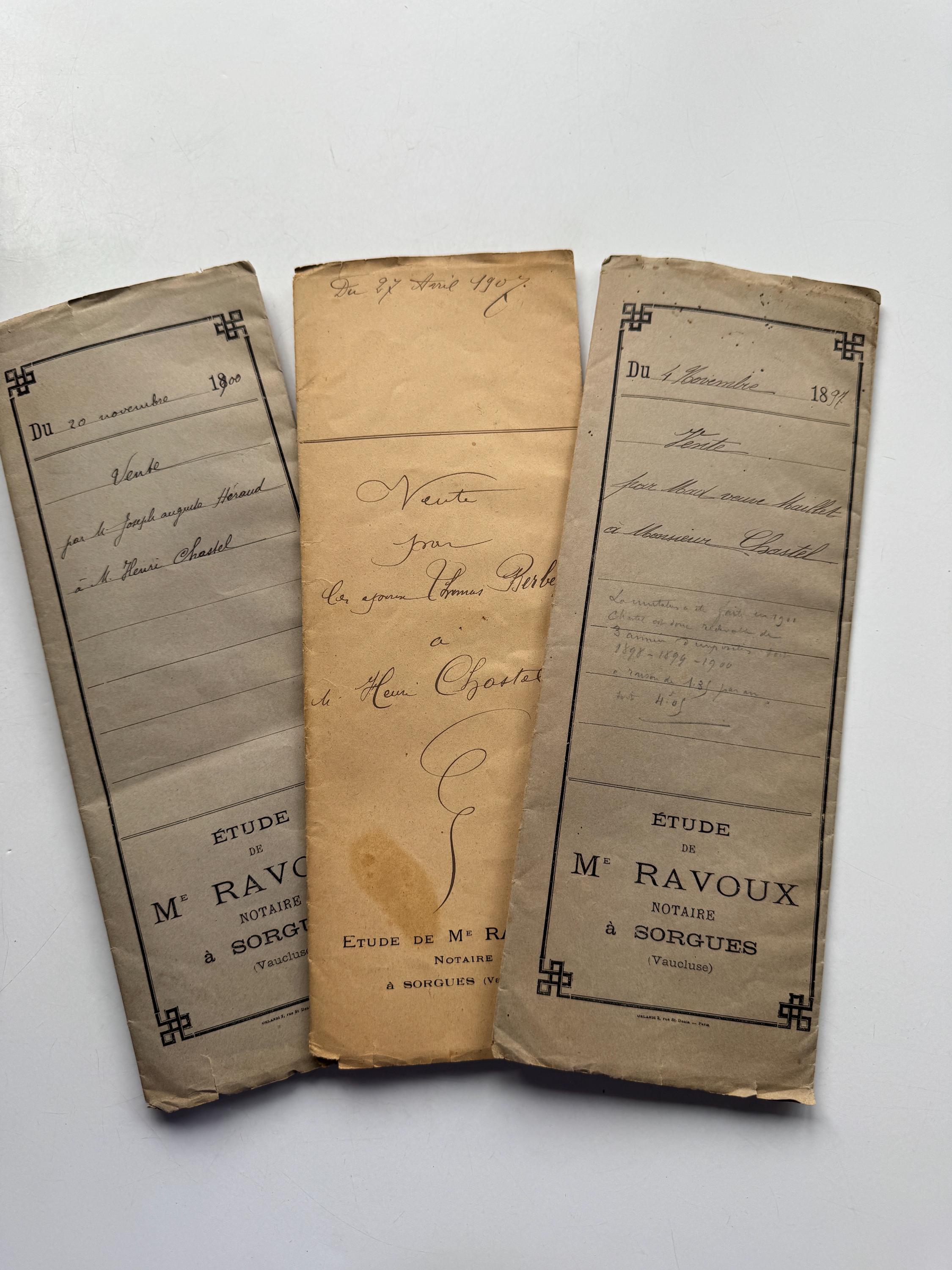 Antique French Notary Documents, 19th & Early 20th Century Legal Manuscripts, Handwritten Paper Ephemera Records from France