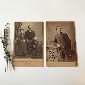 PHOTOS vintage- famille- homme mari et femme- photographies sépia portraits papier éphémère- victorien