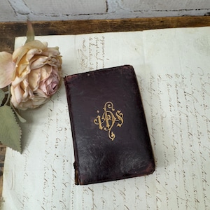 Antique French Paroissien Romain Prayer Book- IHS Leather Cover, Brepols Belgium