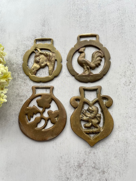 Vintage Brass Saddle Harness Bridle Medallions Emblems English Riding  Equestrian Horse Countryside -  Hong Kong