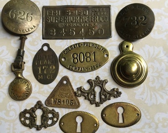 Vintage brass tags