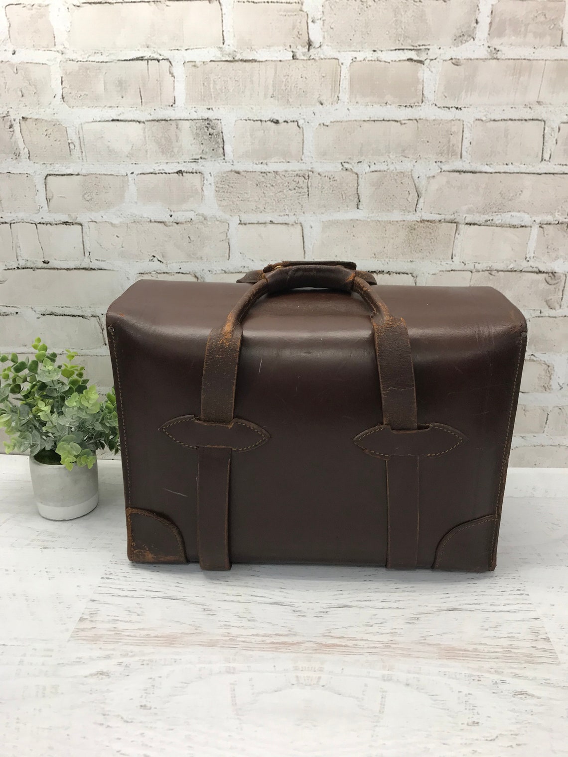 Vintage Leather Pilot Briefcase USAF Military Satchel With Etsy