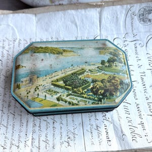 Vintage Tin Box Niagara Falls, Blue Bird Toffee England, English Tin
