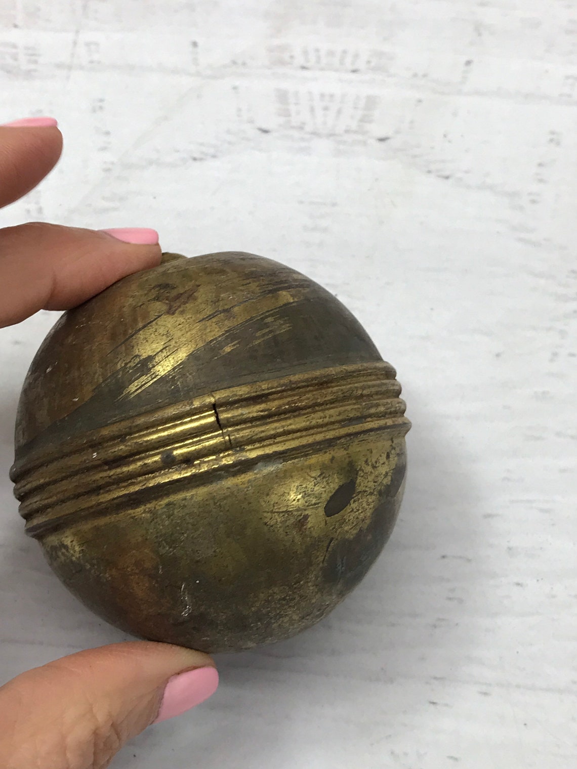 Vintage Brass Ball Hardware Sculptural Supply Rattle Etsy