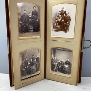 Antique Photo Album Pages Double Sided With 8 Photographs Ornate