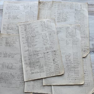 French Ledger Sheets (10) Pages from 1874 Antique Legal Papers with Elegant Script Writing, Paper Ephemera from France, Historical