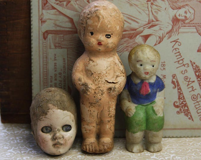 Vintage DOLLS Antique Creepy Doll Parts Doll Head Porcelain Etsy