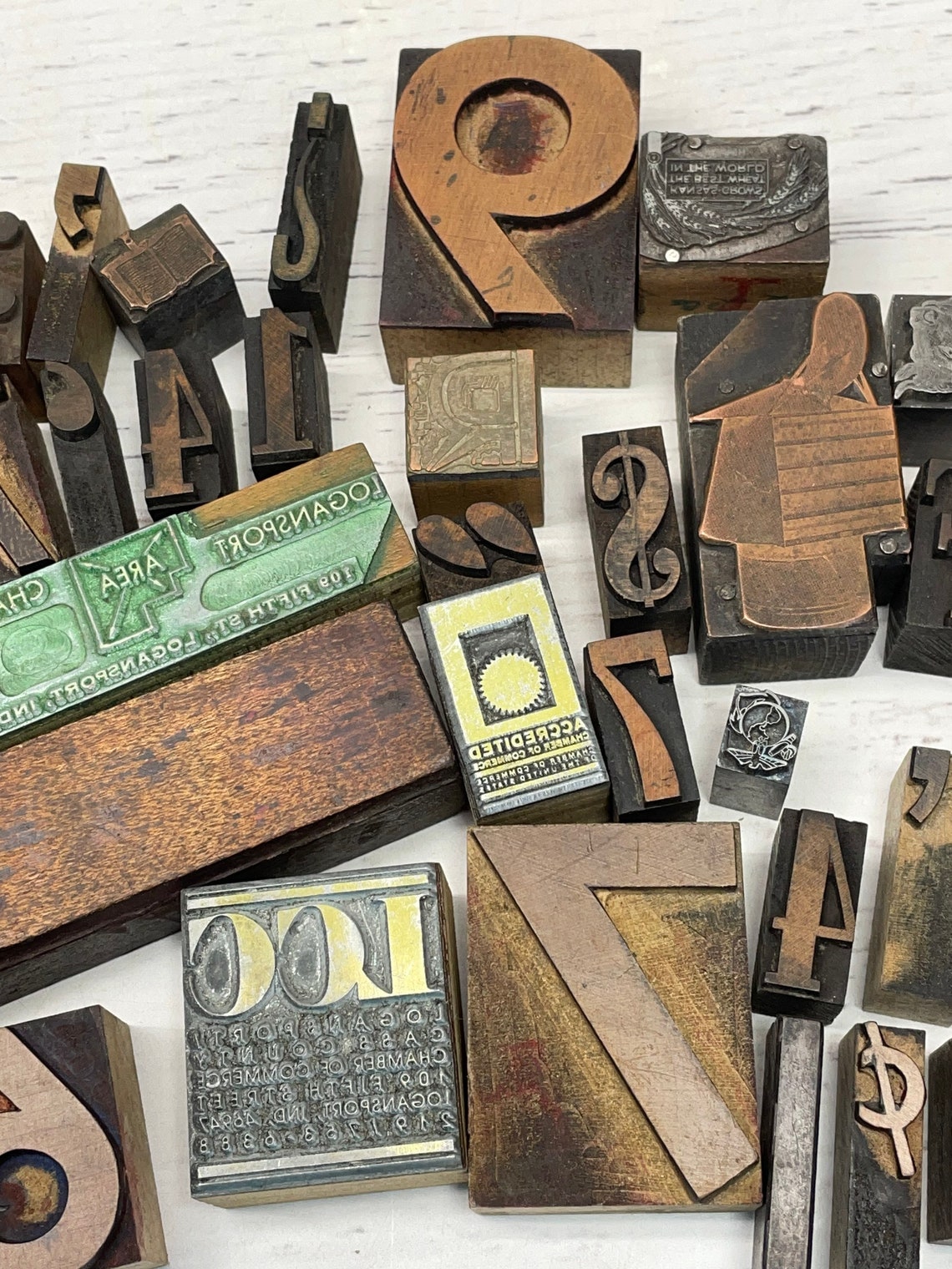 Vintage Printer Blocks 48 Wooden Number Block Steampunk Etsy