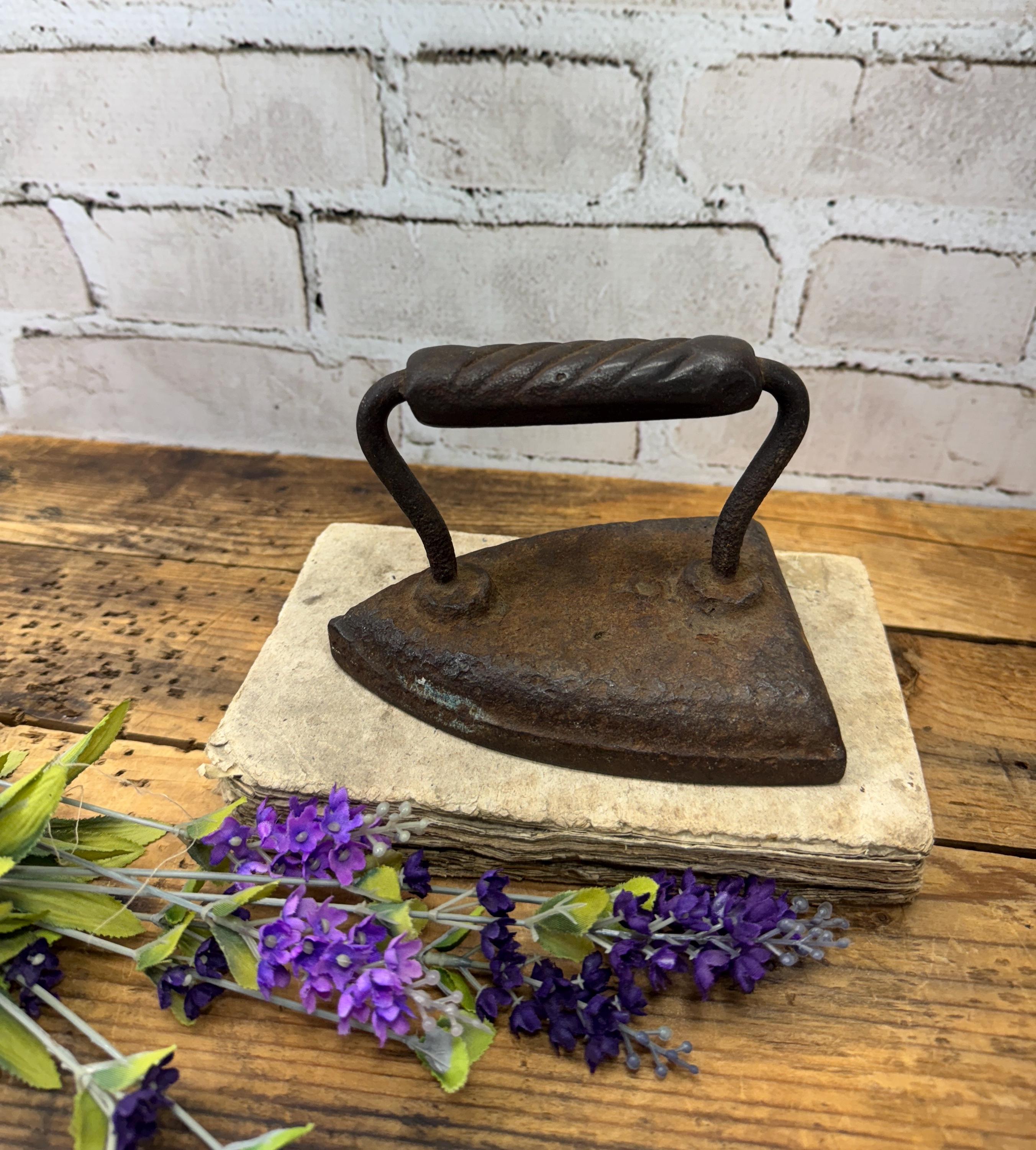 Antique Cast Iron Sad Iron- Doorstop- Bookend