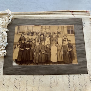 Antique Photo- Group- Sepia Toned in Mat- Lansford, PA- Paper Ephemera- Vintage Photo