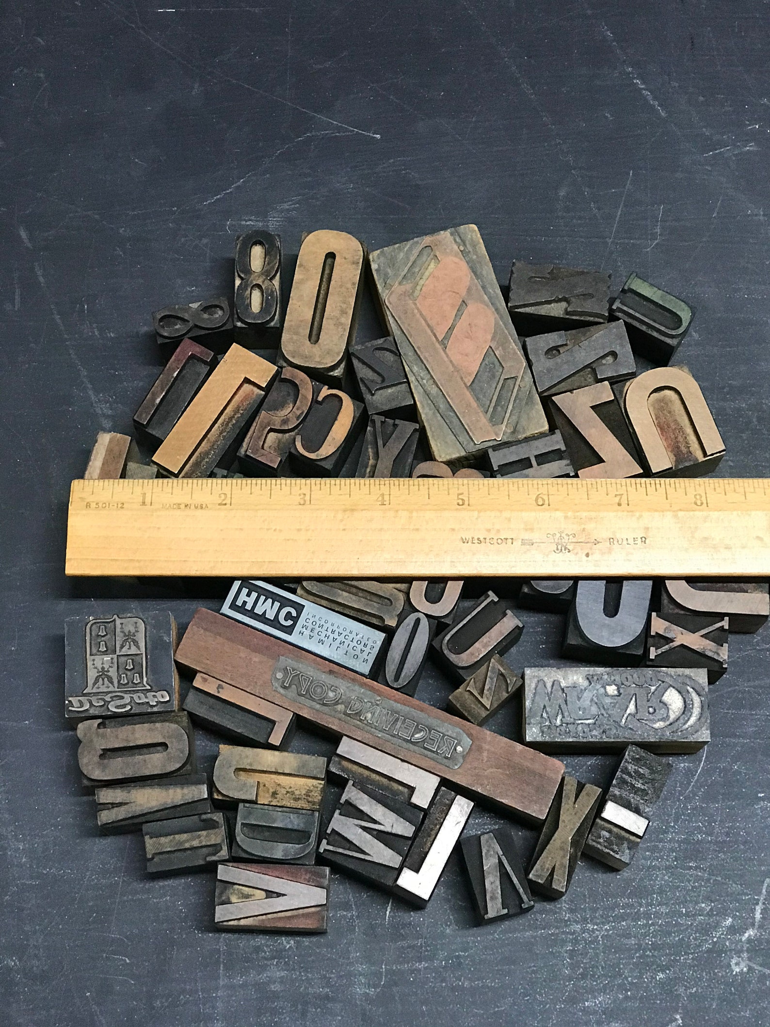 Vintage Printer Blocks 50 Wooden Number Block Metal Company Etsy