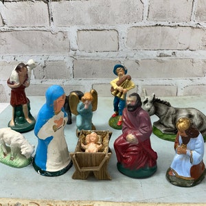 Vintage Nativity Scene- Creche Figures- Mix and Match- Baby Jesus Mary and Joseph- Italian Figures Nativity Christmas Scene