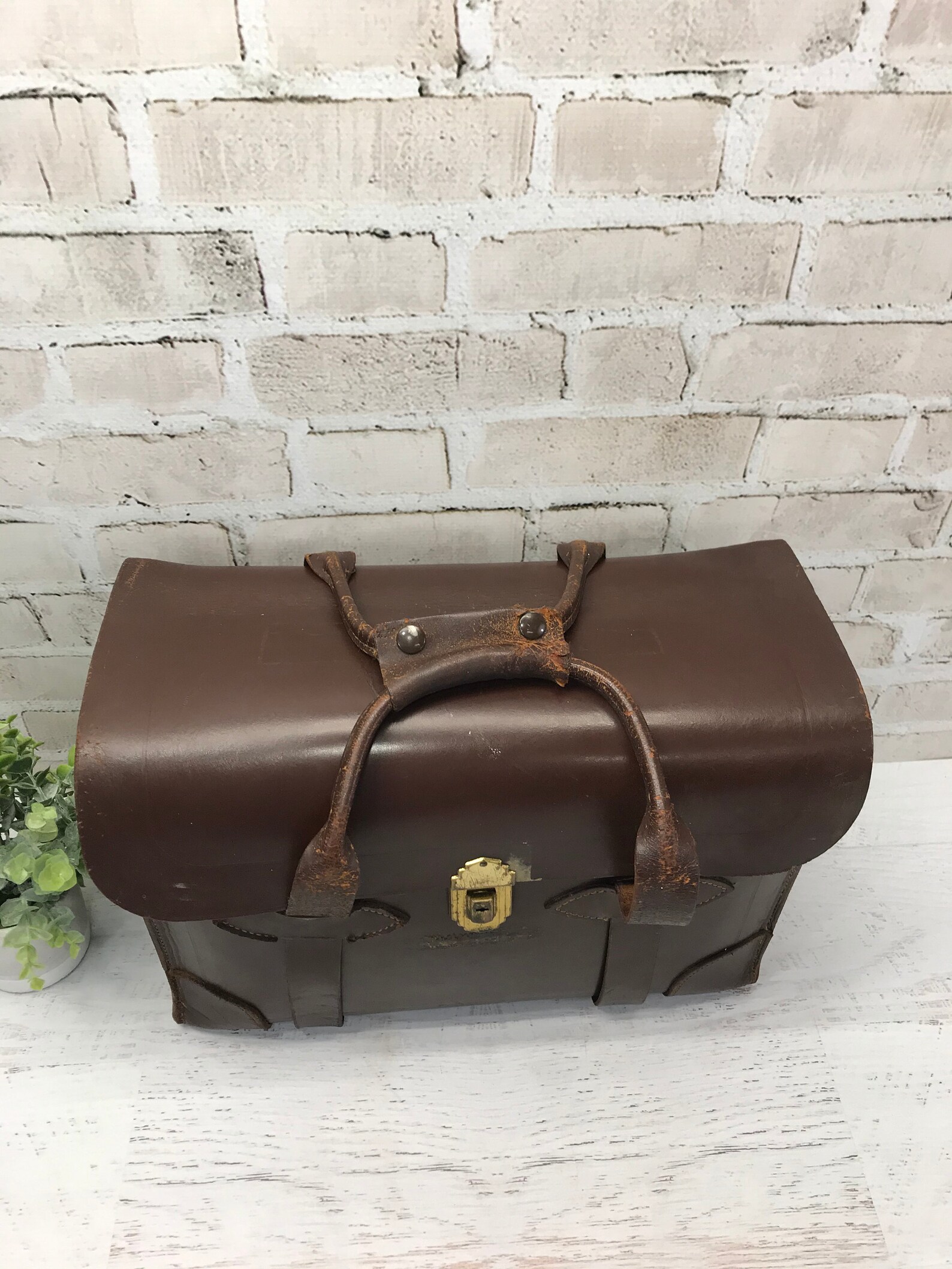 Vintage Leather Pilot Briefcase USAF Military Satchel With Etsy