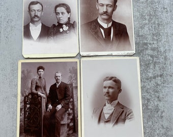 Antique Photos- Cabinet Card Victorian Portraits- Sepia Tones Paper Ephemera Antique Photo- Portrait Photo