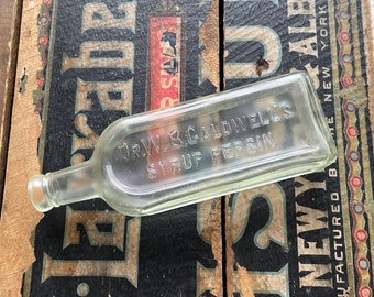 Dr. Caldwell's Syrup Pepsin Medicine Bottle- Monticello Illinois- Quack Medicine