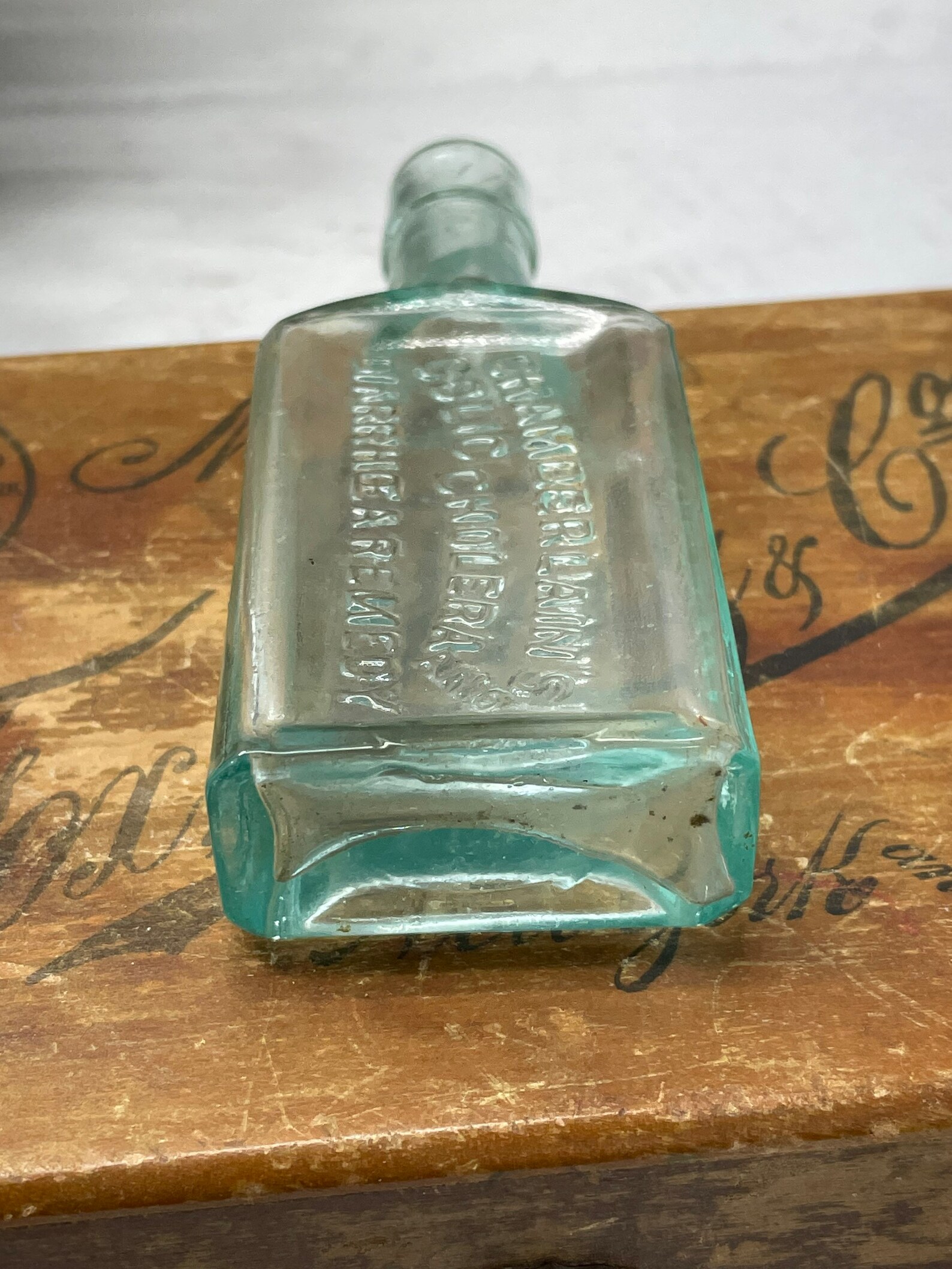 Antique Bottle Chamberlain's Aqua Clear Collectible Etsy