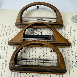 Antique French Wooden Weaving Shuttles - Textile Mill Artifacts - Set of 3