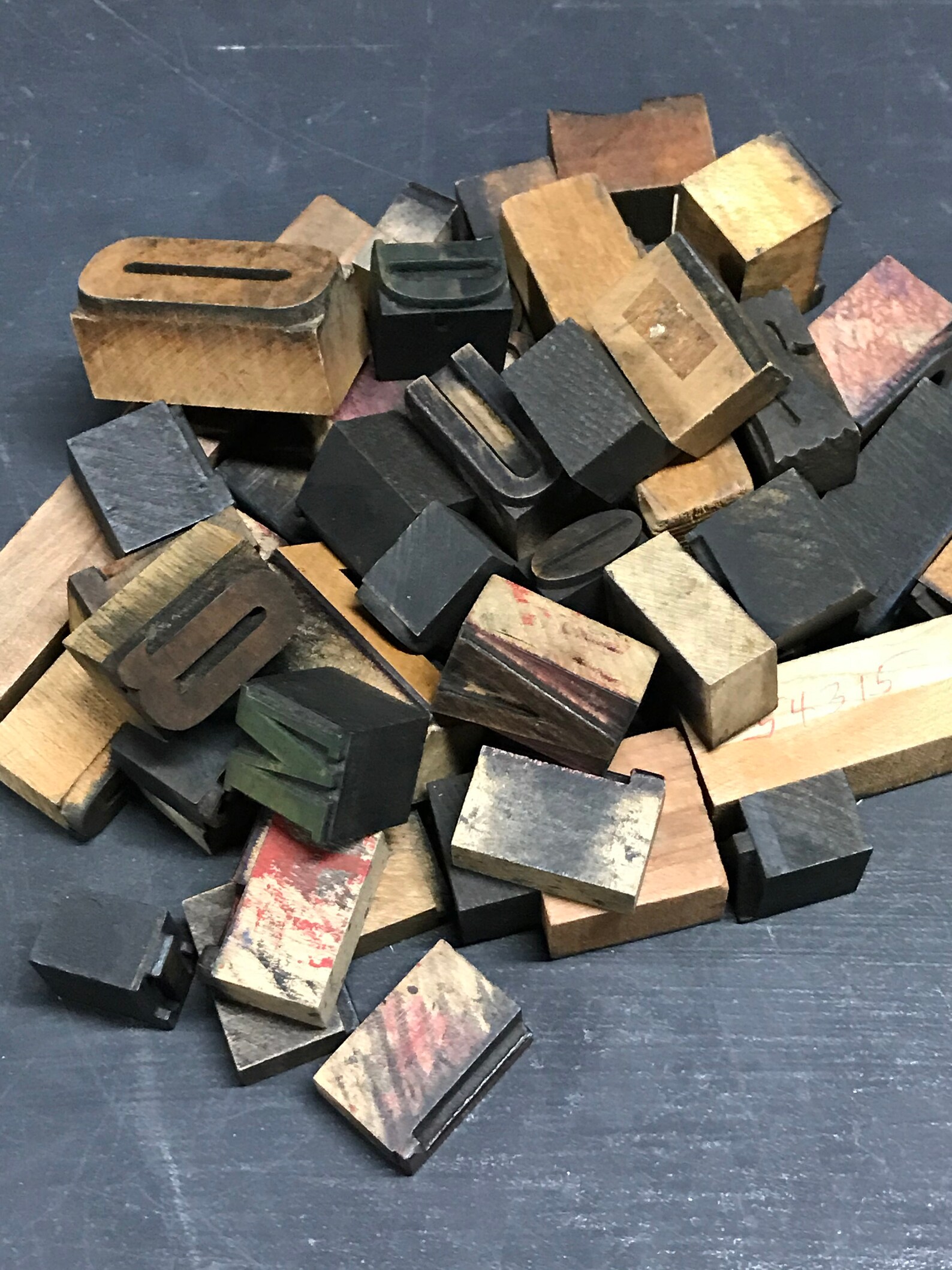 Vintage Printer Blocks 50 Wooden Number Block Metal Company Etsy