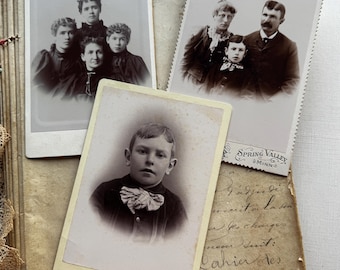 Antique Cabinet Card Photos- Victorian Sepia Portraits- 1800's Ephemera