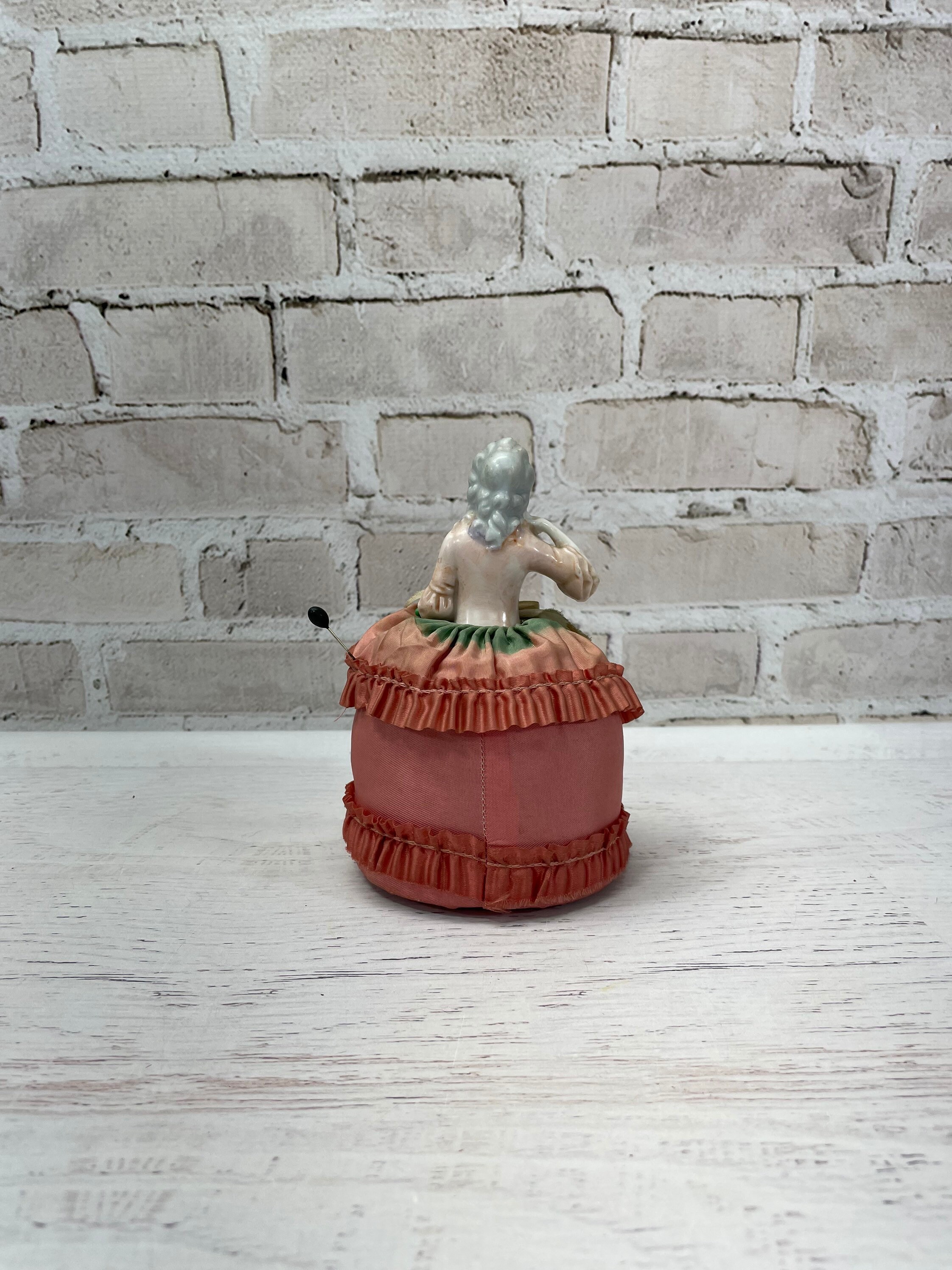 Antique Pin Cushion Doll Porcelain Half Doll Pink With Etsy