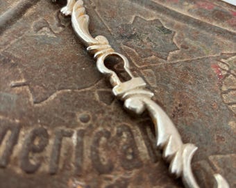 Antique French Keyhole Escutcheon- Ornate Scroll Design Furniture Hardware