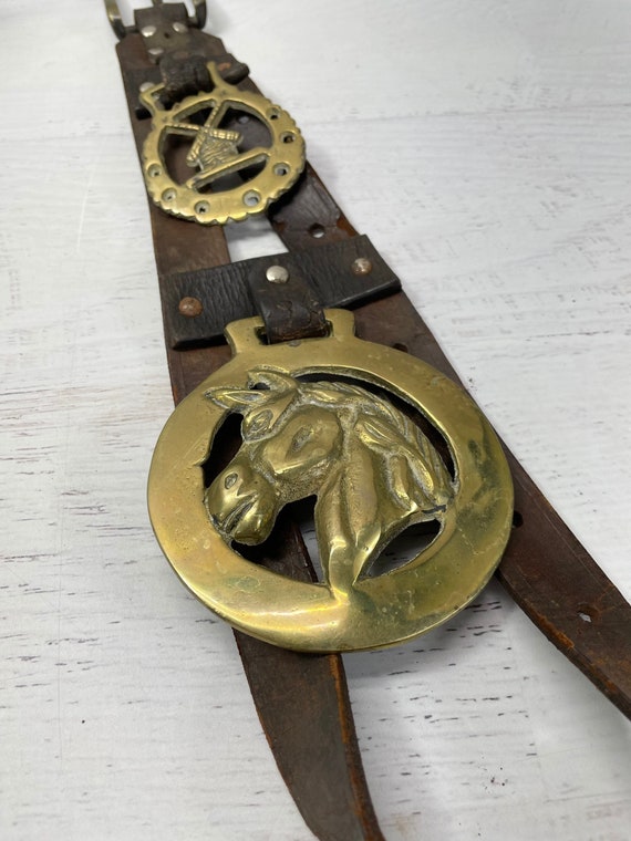 Vintage Brass Horse Medallion Saddle Leather Harness Bridle Martingale  Buckle English Riding Equestrian Horse Countryside Tack -  Canada