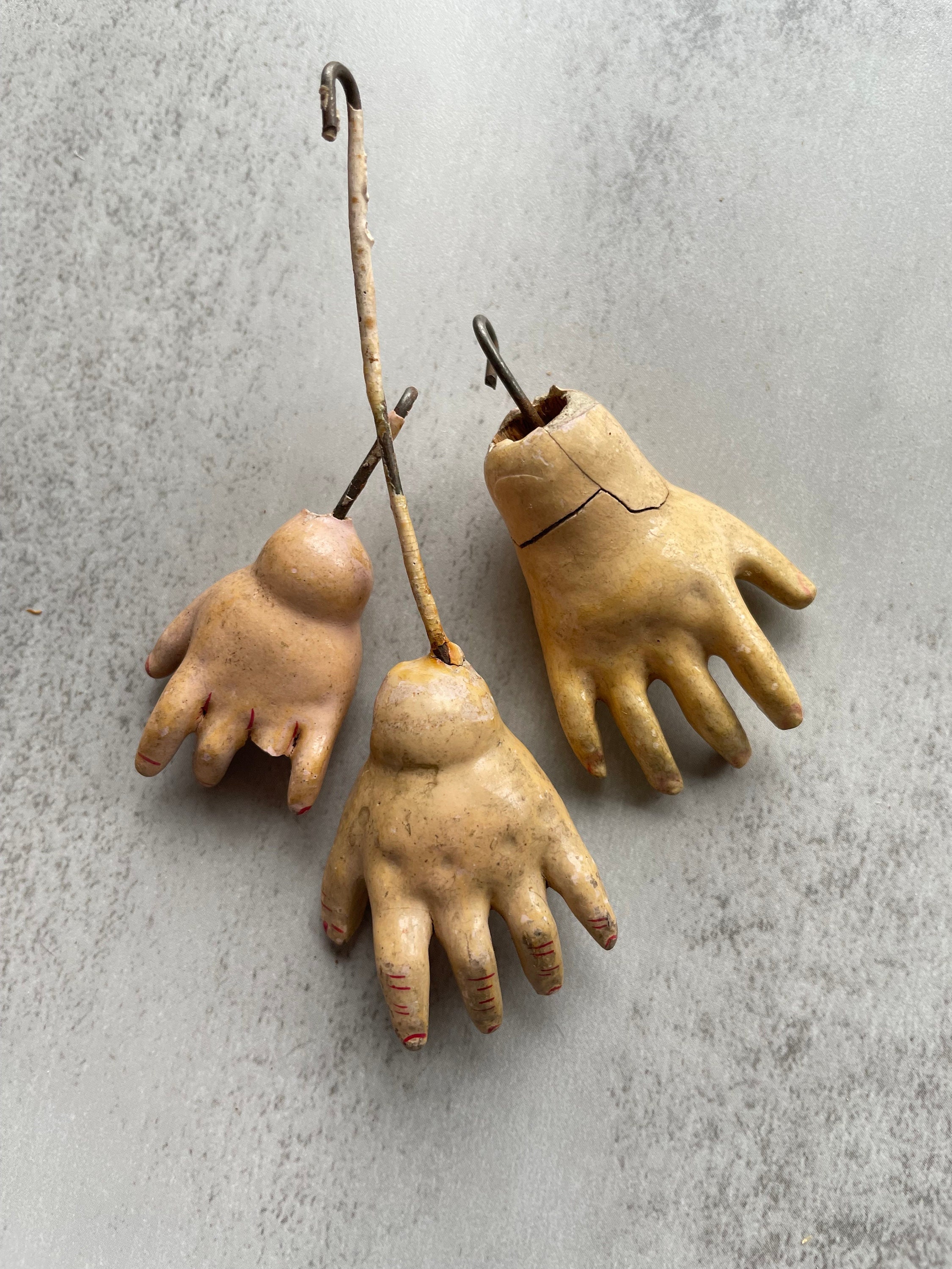 Two Rubber Doll Hands 2 Inches Long 