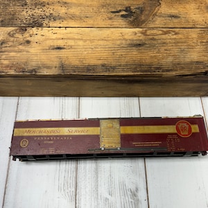 Vintage Zug, Merchandise Service, Holz Metall Werbewagen, Pennsylvania, wie gefunden, Eisenbahnzug Spielzeug